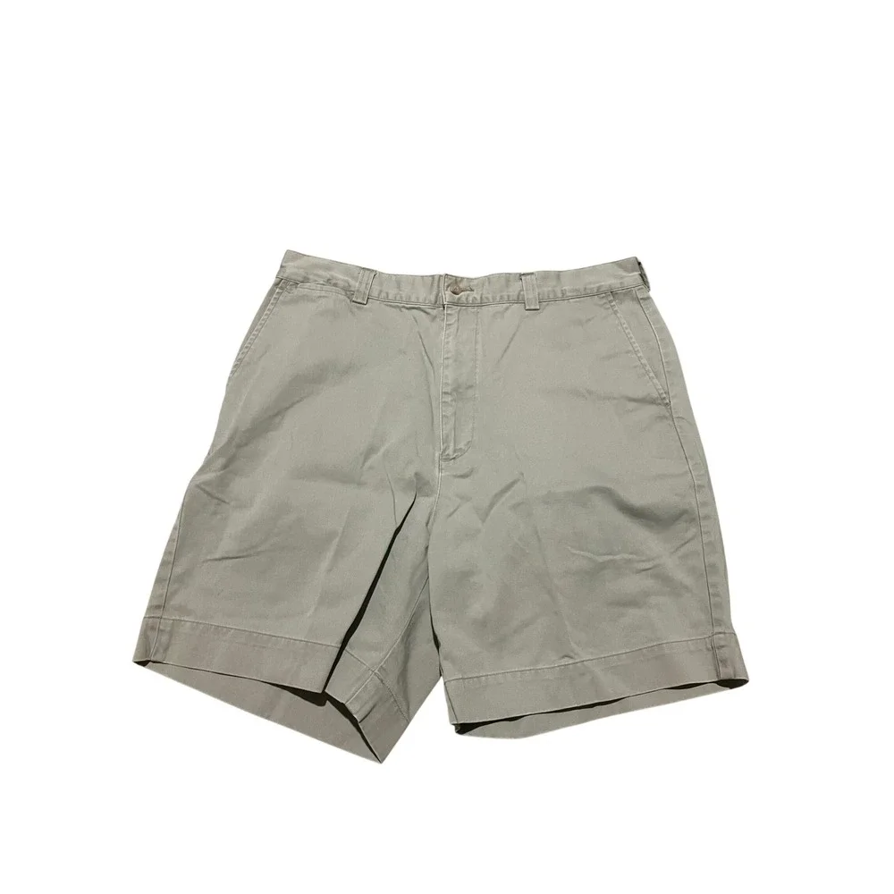 Polo Ralph Lauren Mens Khaki Cotton Chino Shorts Tan Flat Front Size 36 6 Inseam